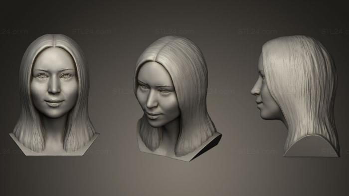 Бюсты и барельефы известных личностей (Дженнифер Лоуренс, BUSTC_0279) 3D модель для ЧПУ станка